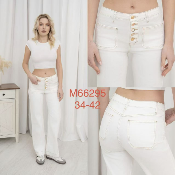 Spodnie damskie jeansy Roz 34-42, 1 Kolor Paczka 10 szt